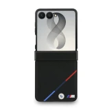 BMW M PU Perforated Tricolor Stripe Magnetic Zadní Kryt pro Samsung Galaxy Z Flip 8 Black