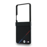 BMW M PU Perforated Tricolor Stripe Magnetic Zadní Kryt pro Samsung Galaxy Z Flip 8 Black