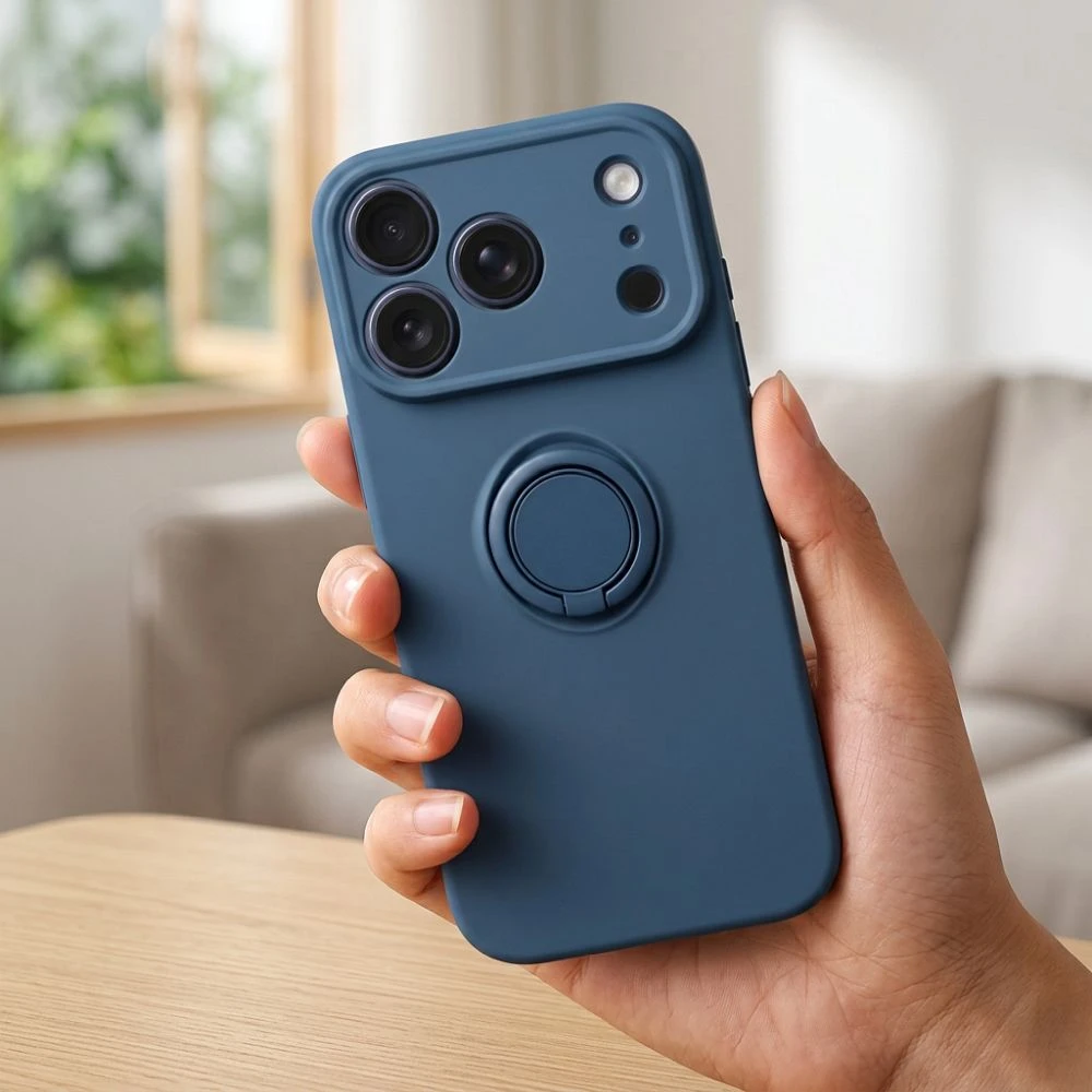 Case for iPhone 17 Pro Max / 18 Pro Max Silicone Ring dark blue