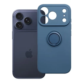 Zadní kryt SILICONE RING Case pro Apple iPhone 17 Pro / 18 Pro, tmavě modrá