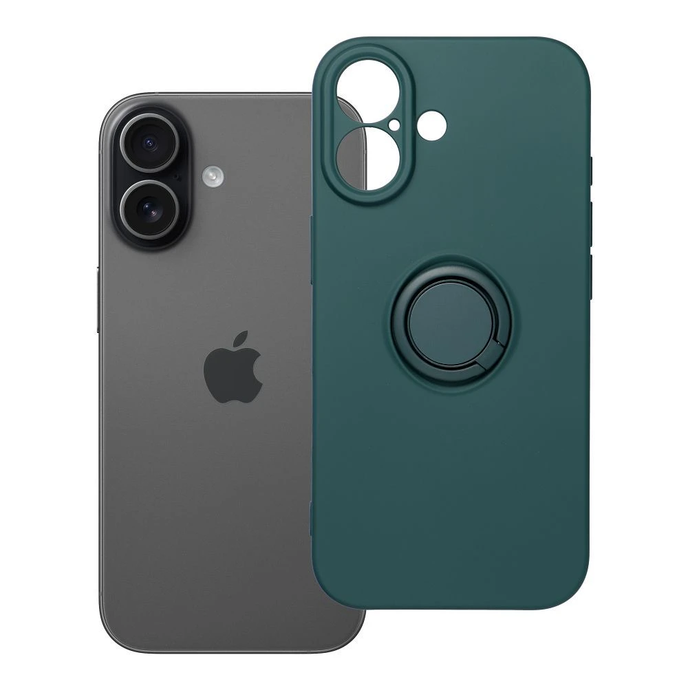 Zadní kryt SILICONE RING Case pro Apple iPhone 17, zelená