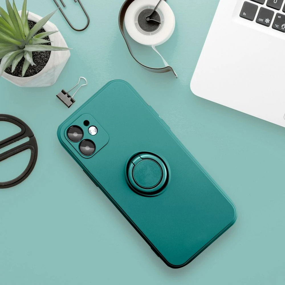 Zadní kryt SILICONE RING Case pro Apple iPhone 17, zelená