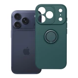Case for iPhone 17 Pro / 18 Pro (low camera edge) Silicone Ring green