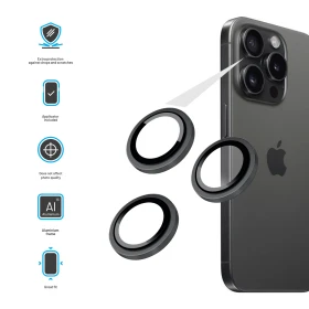 Ochranná skla čoček fotoaparátů FIXED Camera Glass pro Samsung Galaxy Z Fold8 Ultra, černá