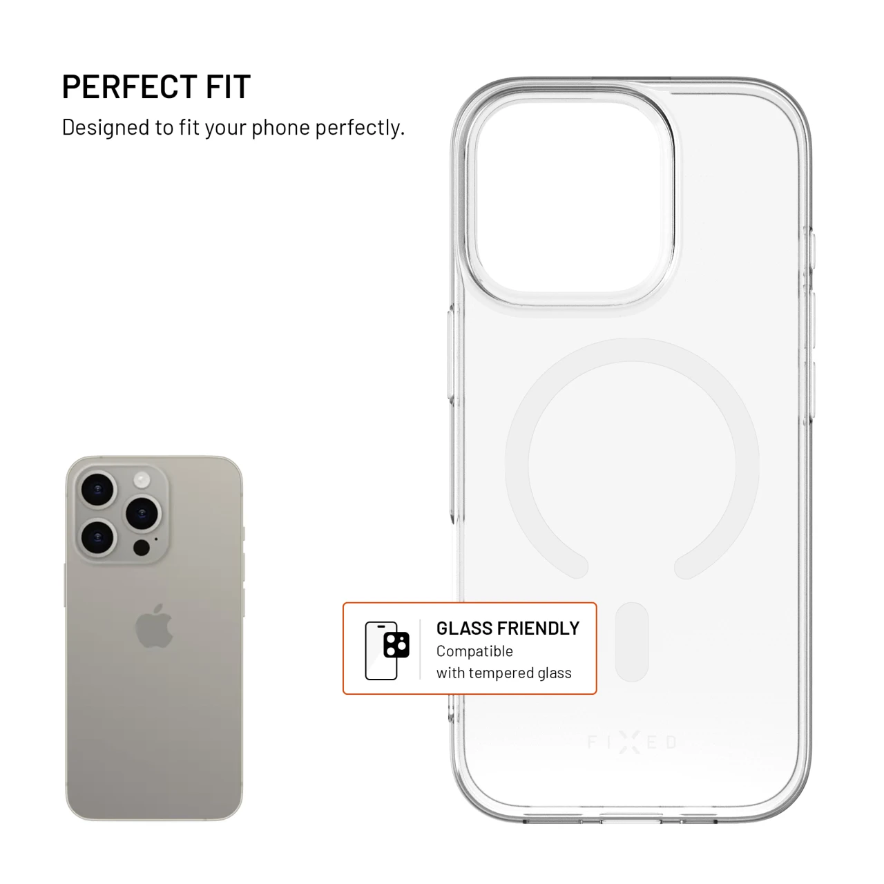 TPU gelový kryt FIXED MagStory AntiUV s podporou MagSafe pro Apple iPhone 13, čirý