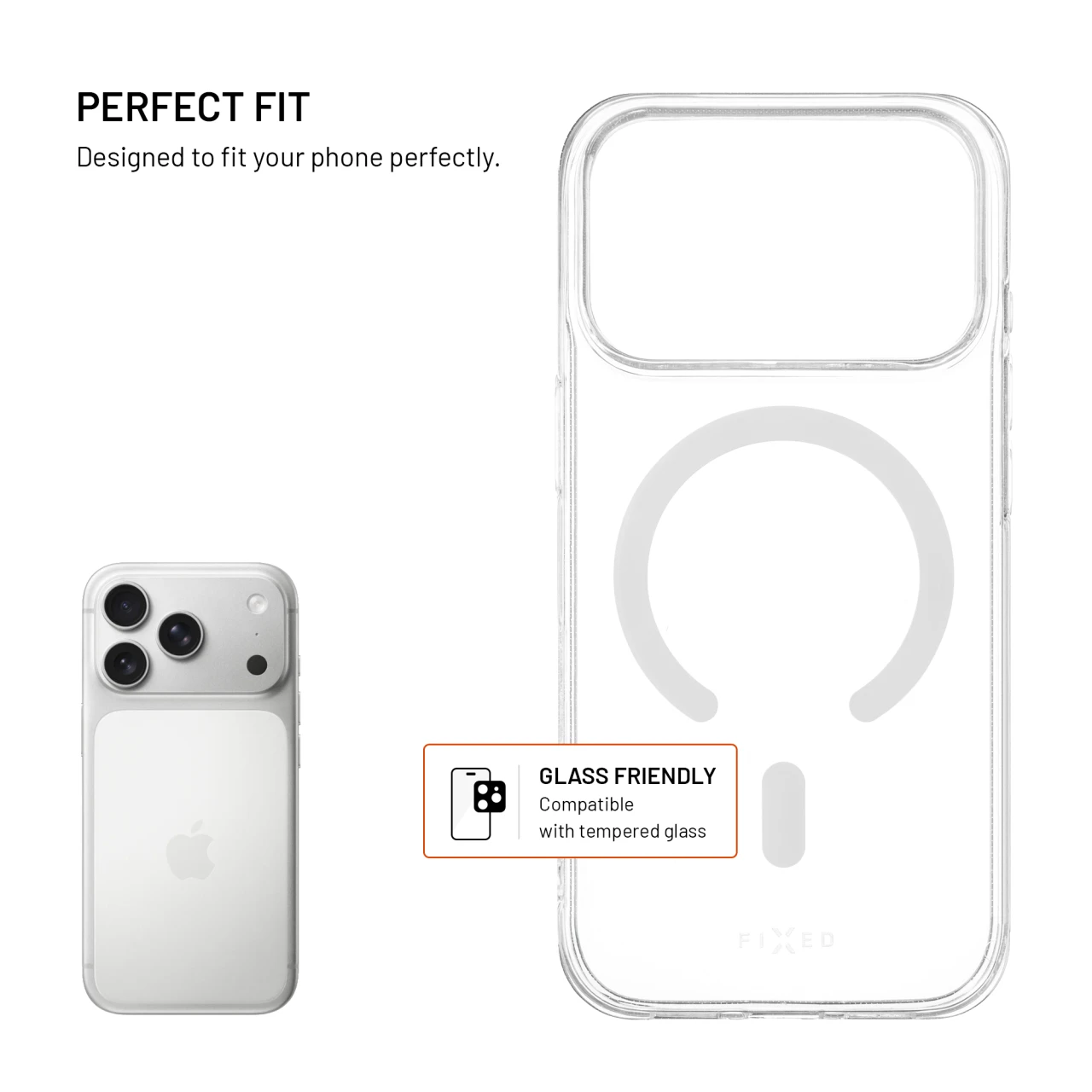 TPU gelový kryt FIXED MagStory AntiUV s podporou MagSafe pro Apple iPhone 17 Pro, čirý