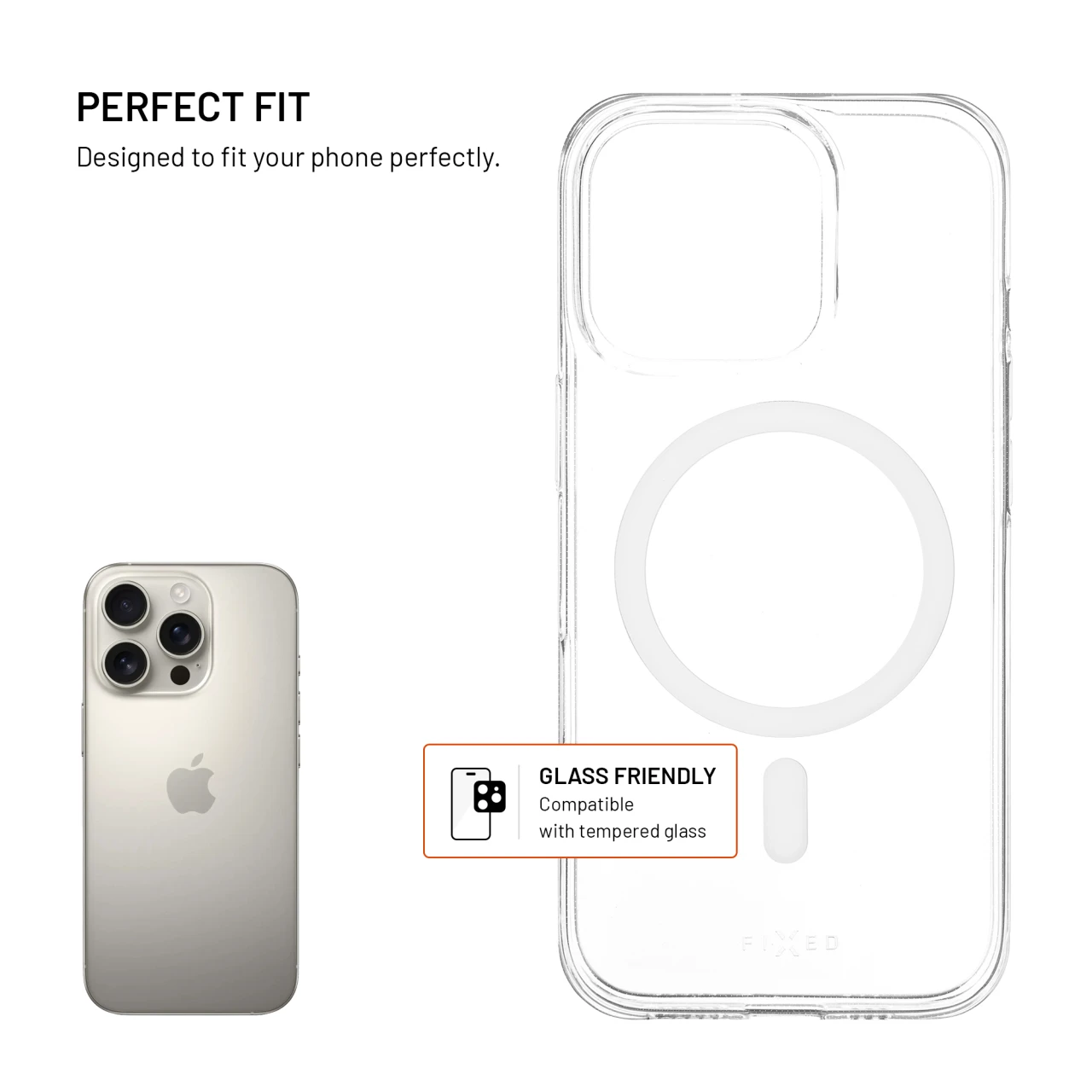 TPU gelový kryt FIXED MagStory AntiUV s podporou MagSafe pro Apple iPhone 16 Pro, čirý