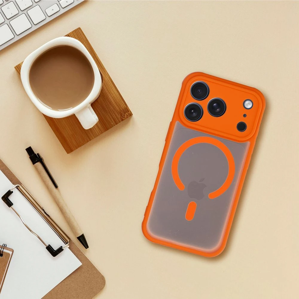 Case for Samsung A37 Full Matte Mag Cover compatible with MagSafe orange