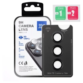 Ochranné sklo Blue Star Easy Install Tempered Glass Camera Lens Protector pro Samsung Galaxy S24 FE, černá