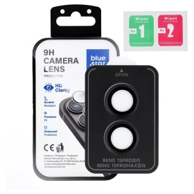 Ochranné sklo Blue Star Easy Install Tempered Glass Camera Lens Protector pro Oppo Reno15, černá