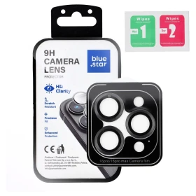 Ochranné sklo Blue Star Easy Install Tempered Glass Camera Lens Protector pro Apple iPhone 16 Pro / 16 Pro Max, černá