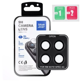 Tempered Glass Camera Lens Protector for Xiaomi Redmi NOTE 15 PRO 4G Blue Star Easy Install black