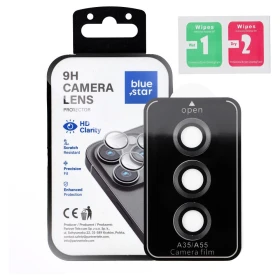 Ochranné sklo Blue Star Easy Install Tempered Glass Camera Lens Protector pro Samsung Galaxy A55, černá