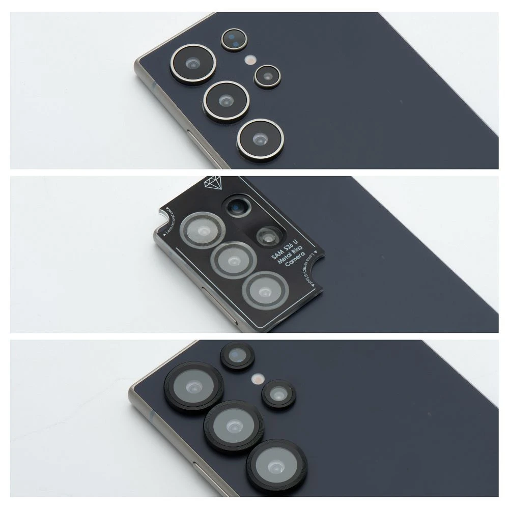 Tempered Glass Camera Lens Protector for Samsung A16 Blue Star Easy Install black