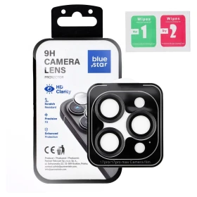 Ochranné sklo Blue Star Easy Install Tempered Glass Camera Lens Protector pro Apple iPhone 17 Pro / 17 Pro Max, černá