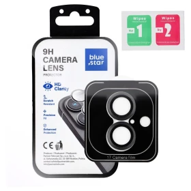 Ochranné sklo Blue Star Easy Install Tempered Glass Camera Lens Protector pro Apple iPhone 17, černá