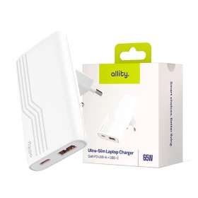 Nabíječka do sítě Allity ATC-02-65WAC 65W, 1xUSB, 1xUSB-C, bílá