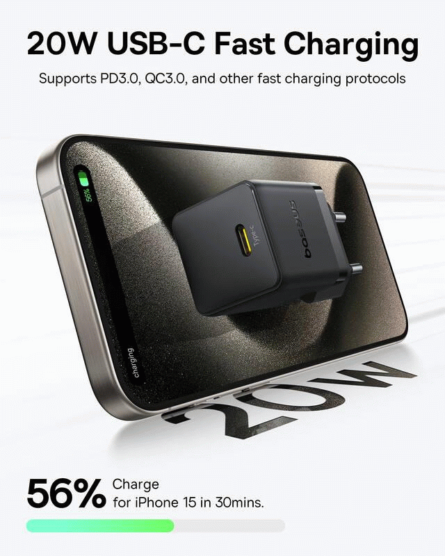 Nabíječka do sítě Baseus Palm 20W, 1xUSB-C, černá