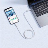 Datový kabel Baseus Silky USB-C/Lightning 1m 20W, bílá