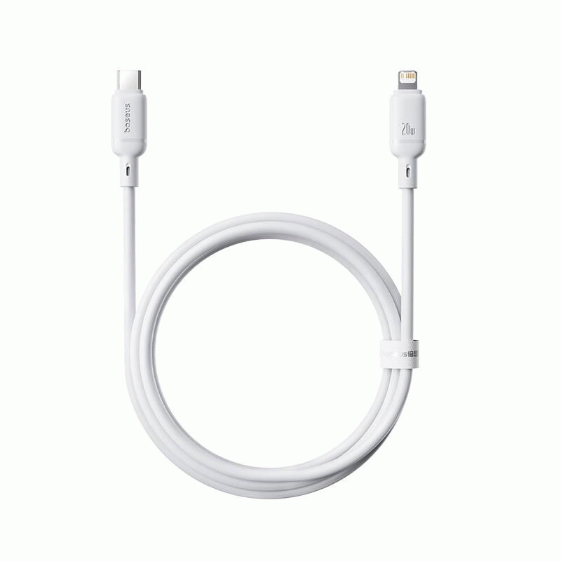 Datový kabel Baseus Silky USB-C/Lightning 1m 20W, bílá