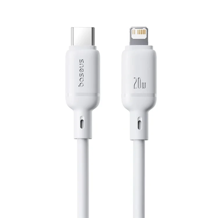 Datový kabel Baseus Silky USB-C/Lightning 1m 20W, bílá