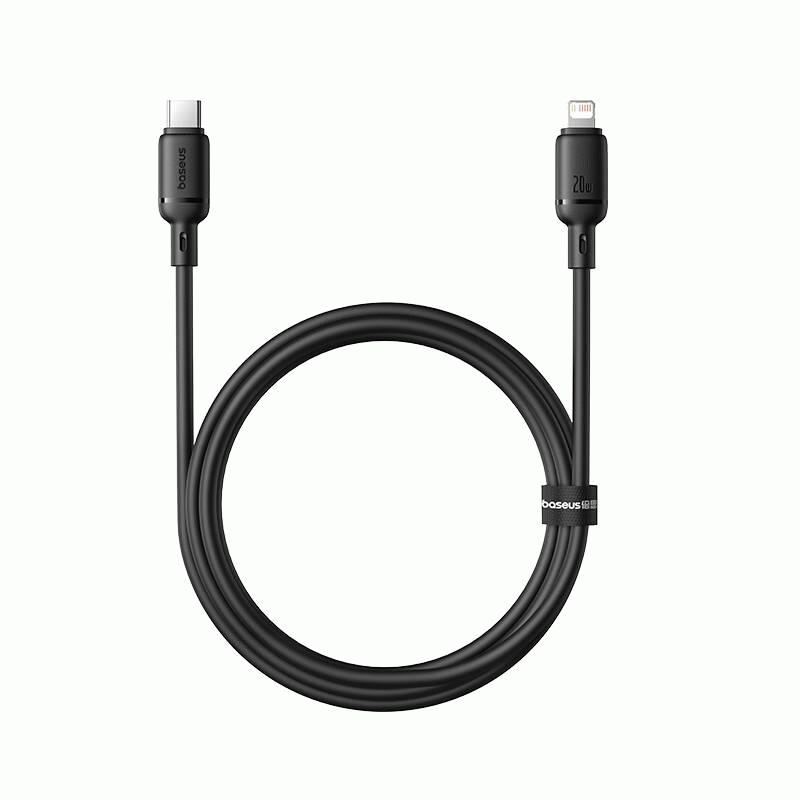 Kabel Baseus Silky USB-C/Lightning 1m 20W, černá