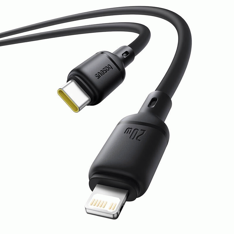 Kabel Baseus Silky USB-C/Lightning 1m 20W, černá