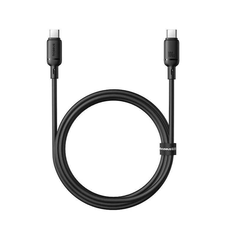 Kabel Baseus Silky USB-C/USB-C 1m 100W, černá