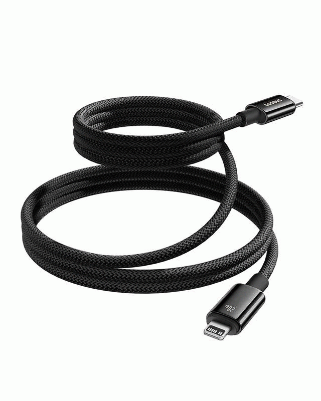 Magnetický kabel Baseus Tungsten USB-C/Lightning 1m 20W, černá