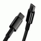 Datový kabel Baseus Tungsten Gold USB-C/USB-C 2m 100W, černá