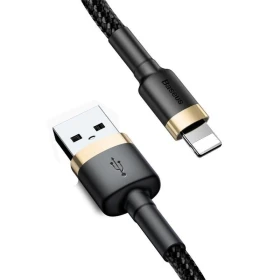 Datový kabel Baseus Cafule USB/Lightning 3m 2A, černo-zlatá