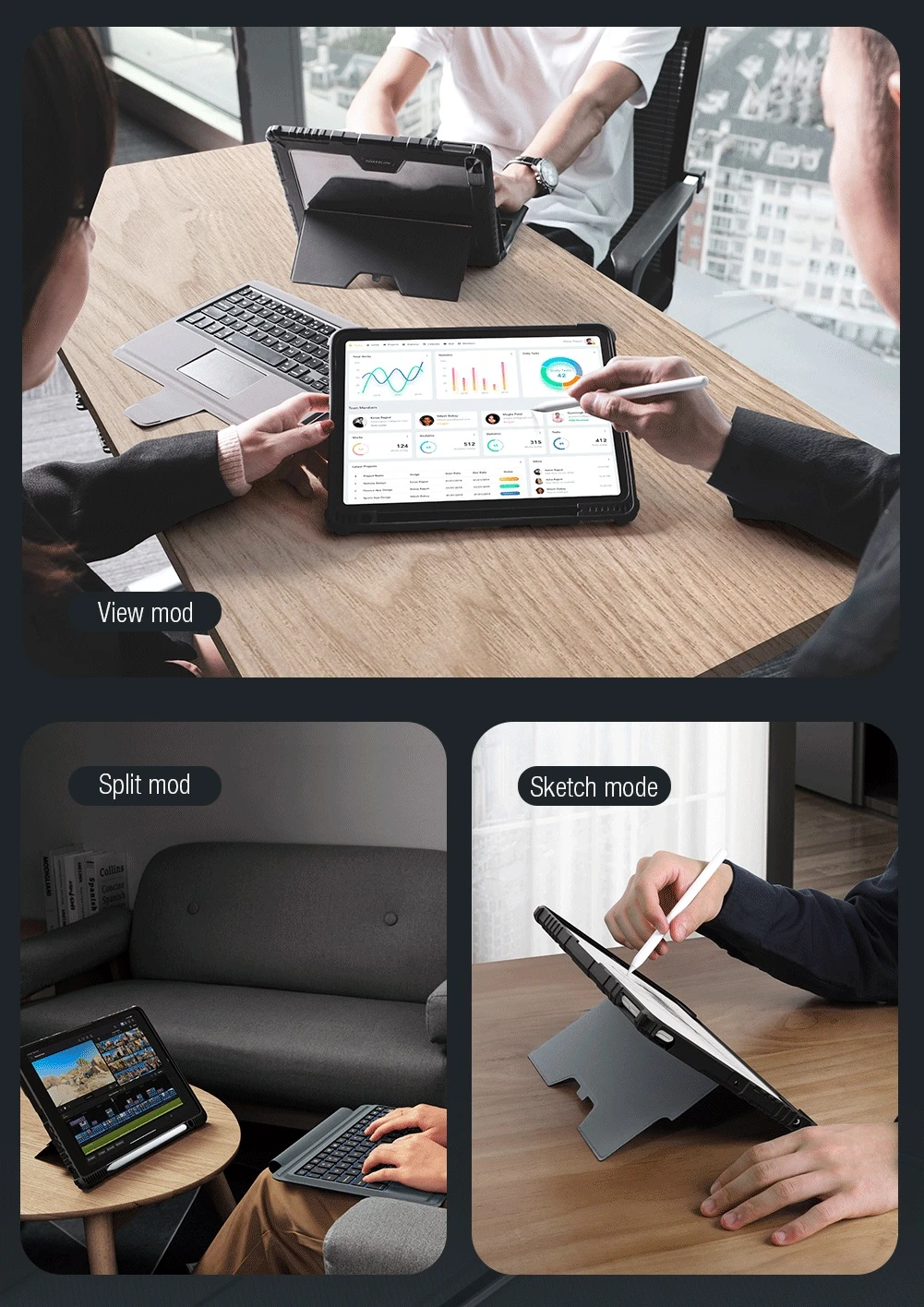Nillkin Bumper Combo Keyboard Case (Backlit Version) pro iPad 10.2 2019/2020/2021 Black