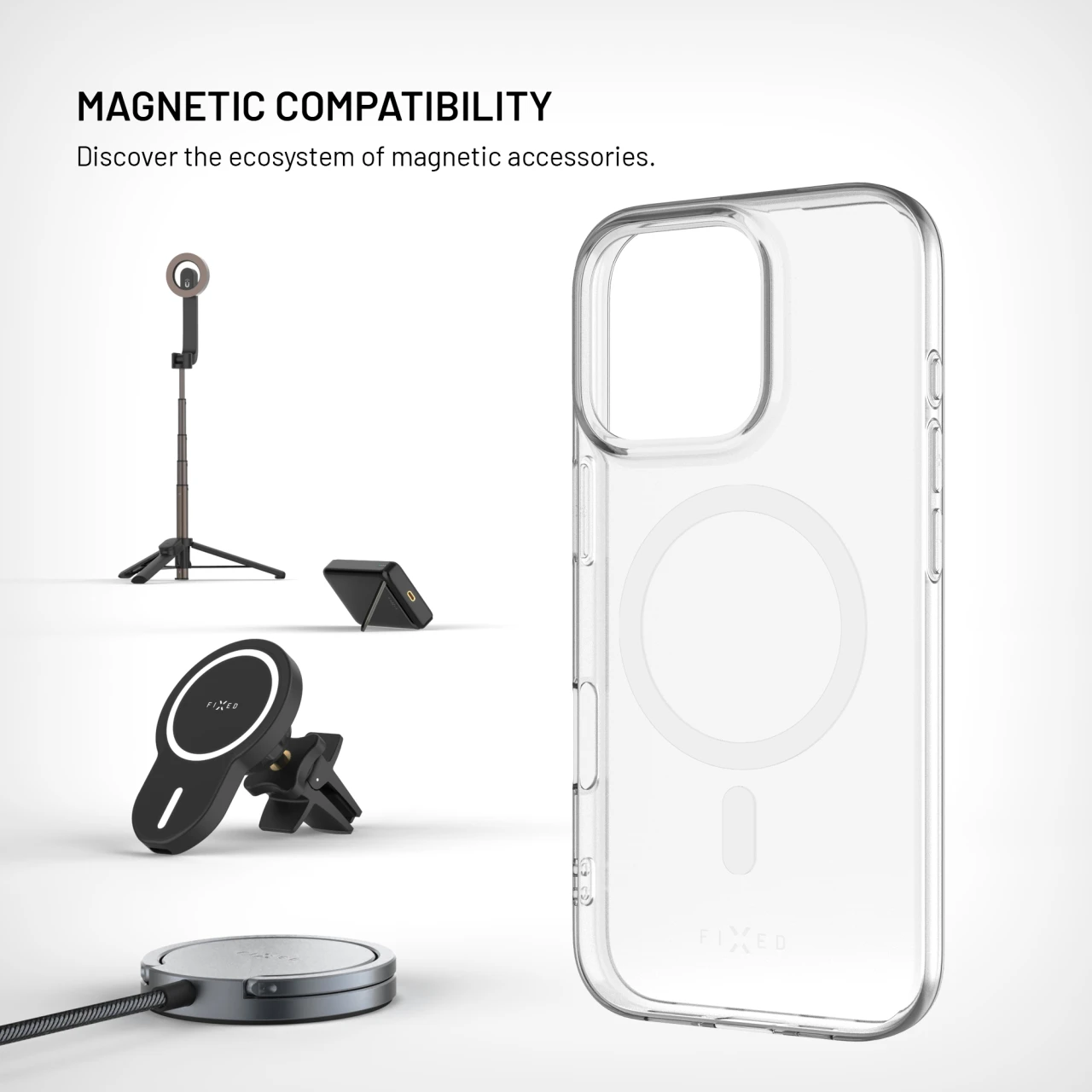 TPU gelový kryt FIXED MagStory AntiUV s podporou MagSafe pro Samsung Galaxy A16, čirý