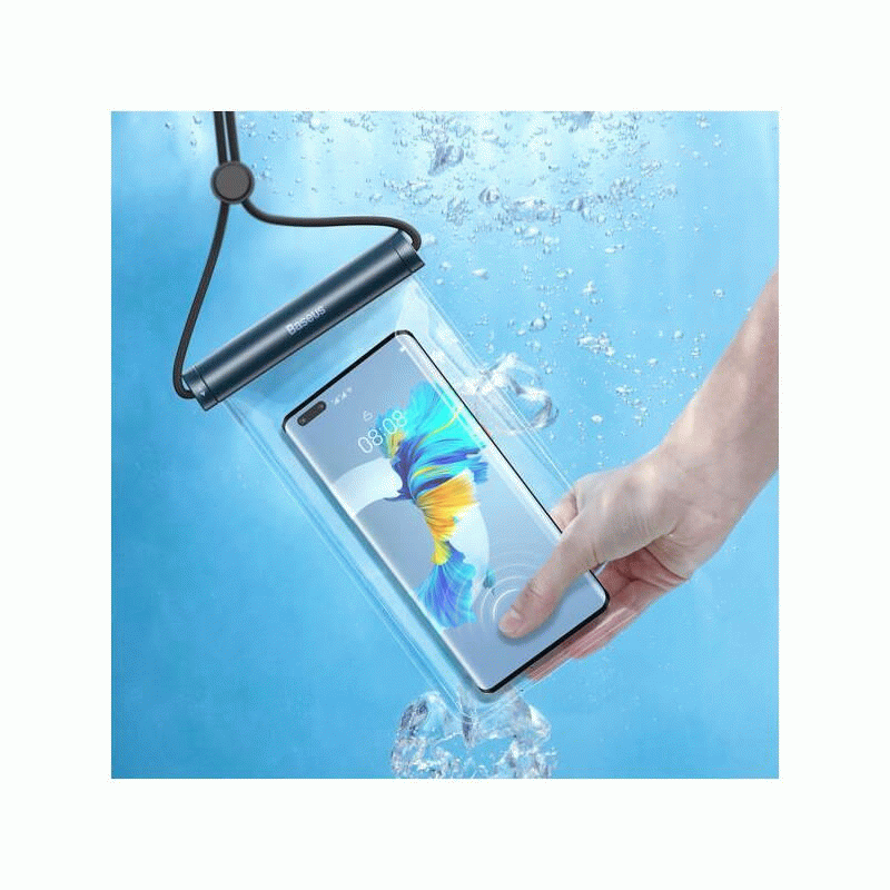 Vodotěsné pouzdro Baseus AquaGlide transparentní, modrá
