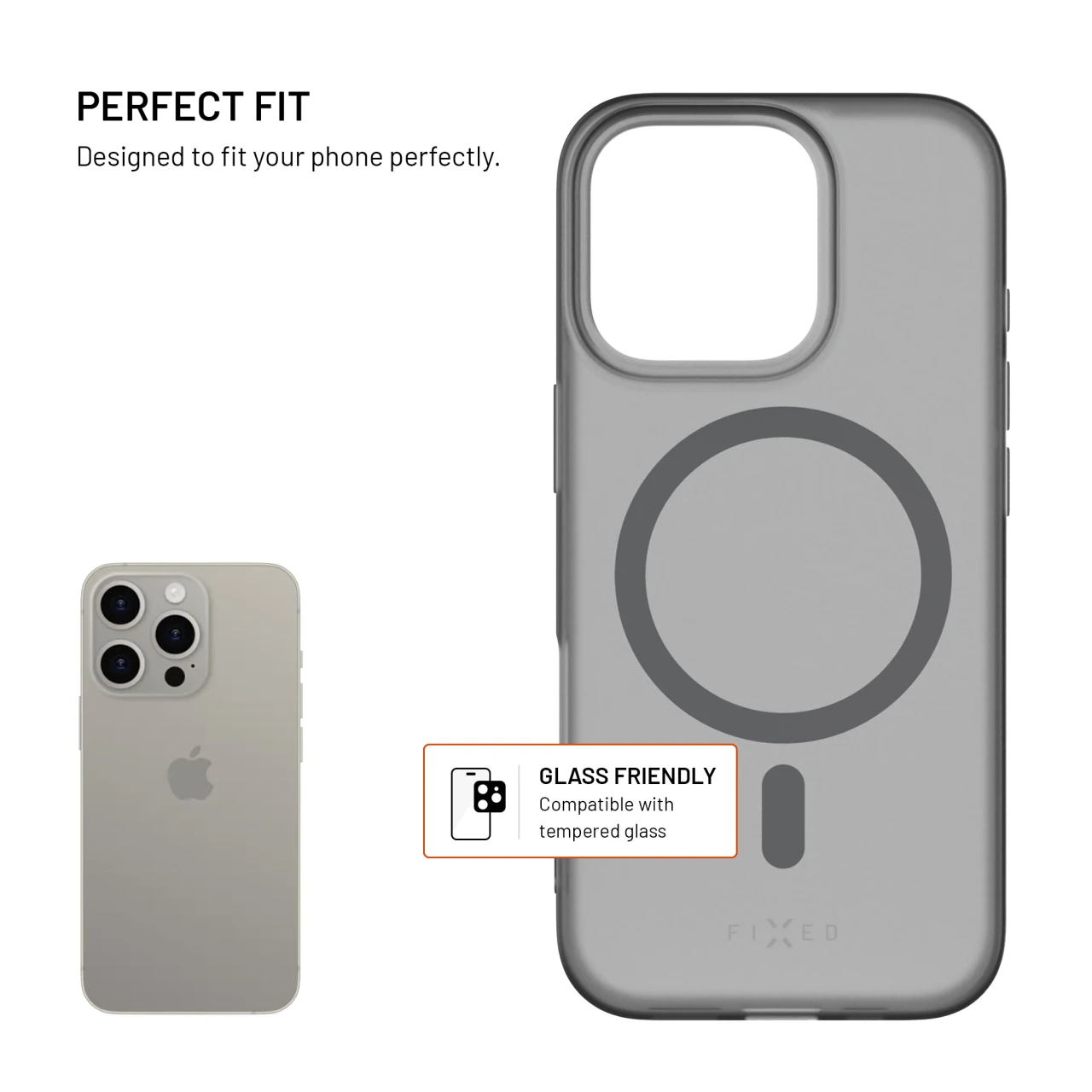 TPU gelový kryt FIXED MagStory s podporou MagSafe pro Apple iPhone 13, kouřový