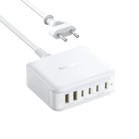 Nabíječka do sítě Baseus Nomos FH21 120W 4xUSB-C, 2xUSB, bílá