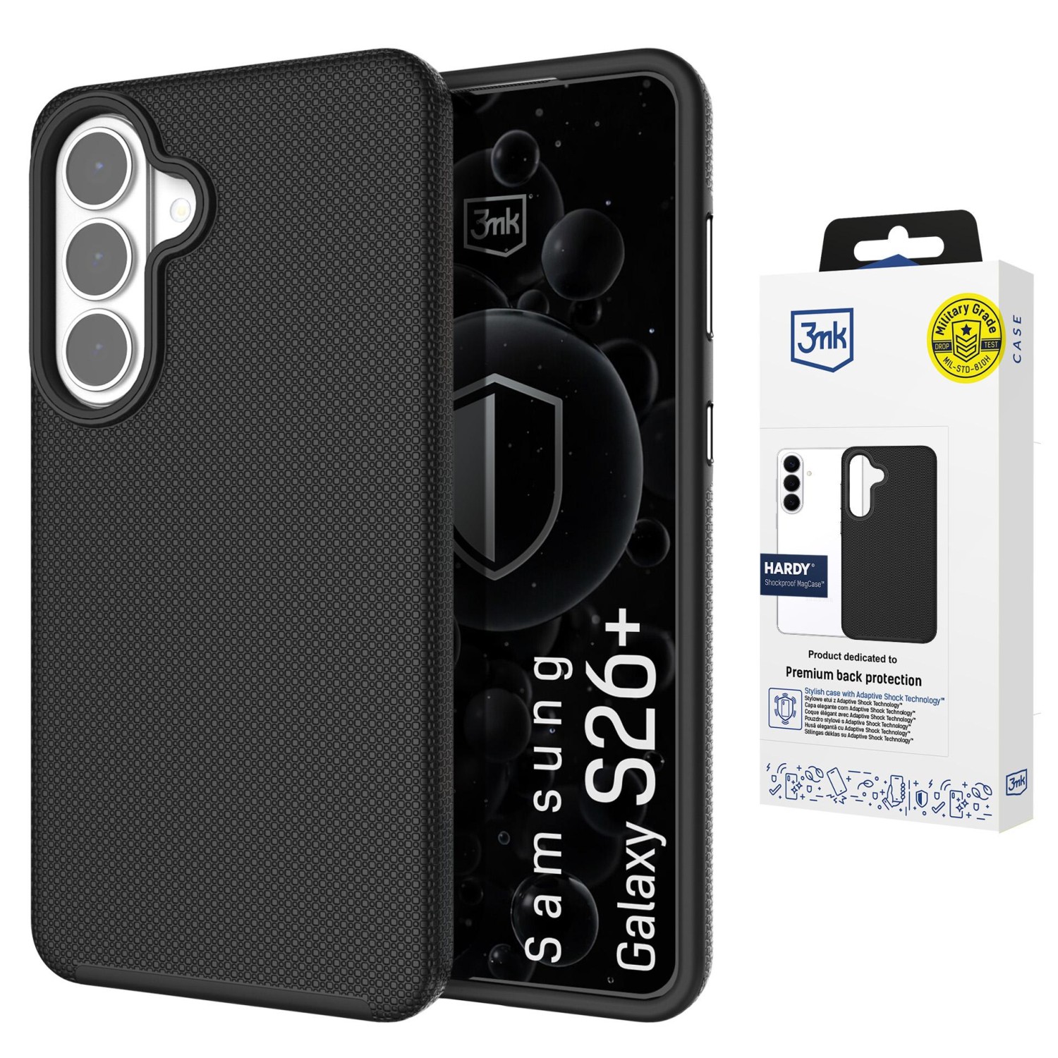 3mk ochranný kryt Hardy Shockproof MagCase pro Samsung Galaxy S26+, černá