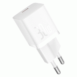 Nabíječka do sítě Baseus GaN5 30W s USB-C/USB-C kabelem 100W 1m, 1xUSB-C, bílá