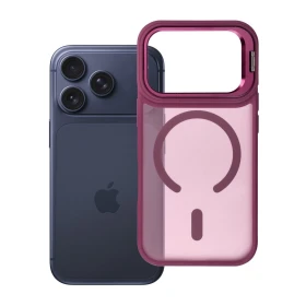 Zadní kryt Forcell F-Protect Shadow Stand Premium compatible with MagSafe pro Apple iPhone 17 Pro Max / 18 Pro, Max dark cherry