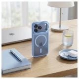 Case for iPhone 17 Pro Max / 18 Pro Max Forcell F-Protect Shadow Stand Premium compatible with MagSafe light blue