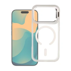 Zadní kryt Forcell F-Protect Shadow Stand Premium compatible with MagSafe pro Apple iPhone 17 Pro Max / 18 Pro Max, stříbrná