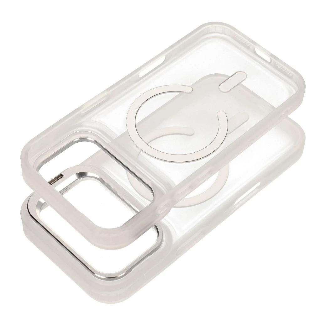 Case for iPhone 17 Pro Max / 18 Pro Max Forcell F-Protect Shadow Stand Premium compatible with MagSafe silver