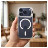 Case for iPhone 17 Pro / 18 Pro Forcell F-Protect Shadow Stand Premium compatible with MagSafe silver