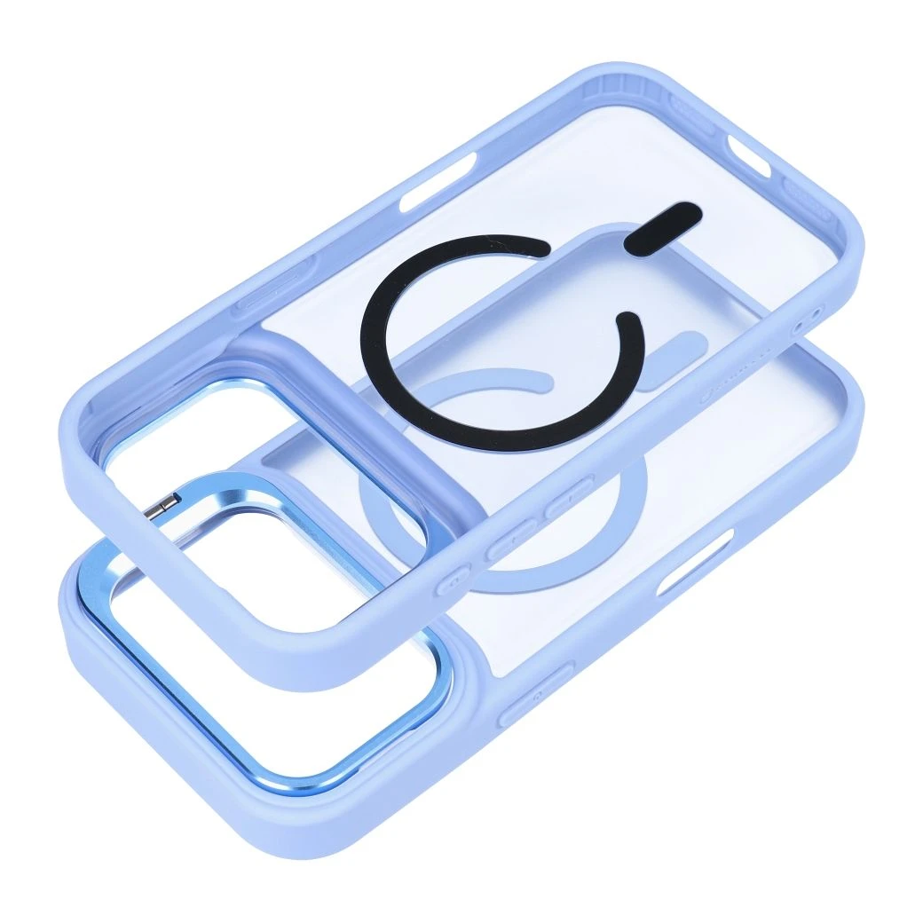 Case for iPhone 17 Pro / 18 Pro Forcell F-Protect Shadow Stand Premium compatible with MagSafe light blue