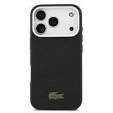 Zadní kryt Lacoste PVC Iconic Petit Pique Metal Logo MagSafe pro Apple iPhone 18 Pro Max, černá