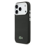 Zadní kryt Lacoste PVC Iconic Petit Pique Metal Logo MagSafe pro Apple iPhone 18 Pro, černá