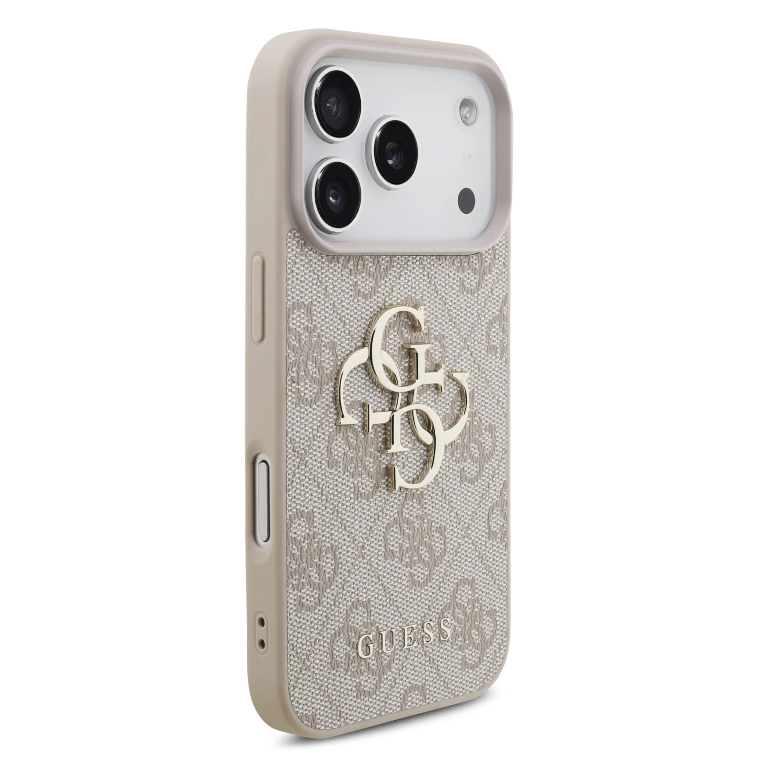 Guess PU 4G Metal Logo Zadní Kryt pro iPhone 18 Pro Pink