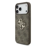Guess PU 4G Metal Logo Zadní Kryt pro iPhone 18 Pro Max Brown