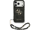 Zadní kryt Guess PU 4G Metal Logo Strap pro Apple iPhone 18 Pro Max, černá
