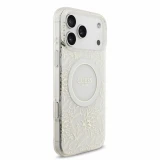 Guess IML Flowers Allover Strap MagSafe Zadní Kryt pro iPhone 18 Pro Max White